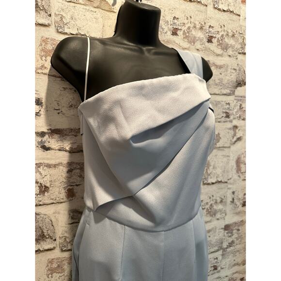 REISS Mandi Silver Lake One Shoulder wedding guest semi formal Jumpsuit size 4 - Picture 10 of 13